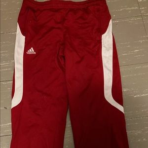 A adidas red/white track pants